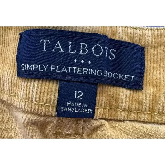 Talbots Women's Camel Brown Corduroy Pants - Picture 3 of 7